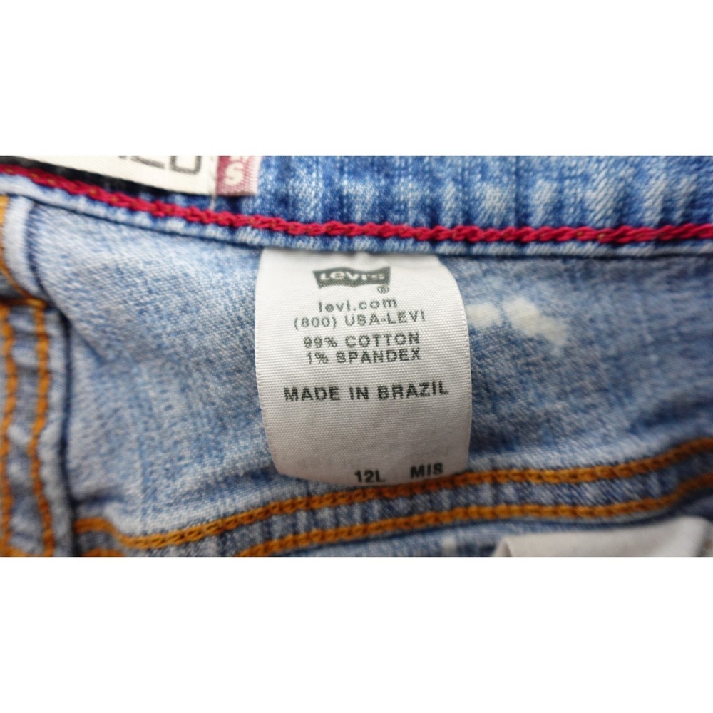 VTG Levi's Size 12 Jeans 550 Classic Relax Taper Distress Destroyed Ripped Blue - Picture 11 of 15